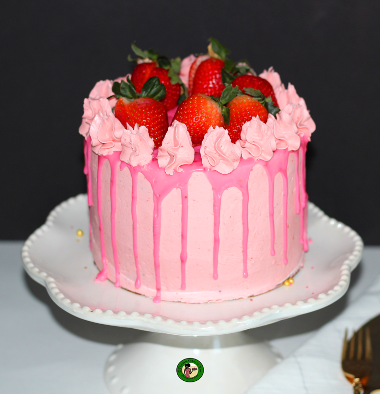 strawberry raindrop cake