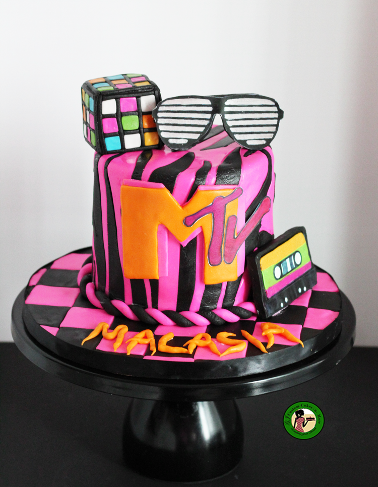 How to Decorate a 90s Theme Cake - Wow! Is that really edible? Custom Cakes+ Cake Decorating Tutorials